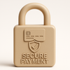 un cadenas de sécurité de paiement en beige